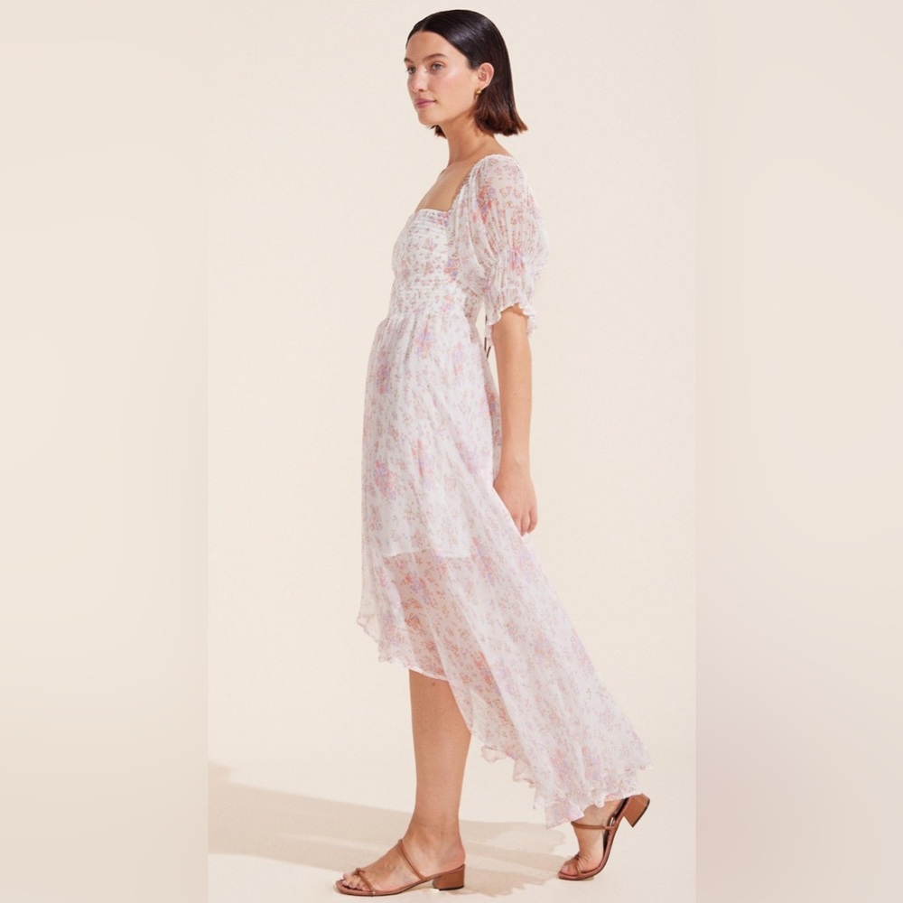 Auguste The Label Lilliana Cherish Midi Floral White Dress US Size 12